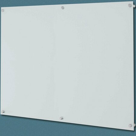 AARCO ClearVision Elegant Stand-Off Mounting Glass Markerboards 6mm Magnetic 48"x60" 6WGBM4860